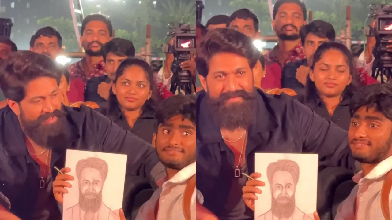 Yash Stops Security to Pose for Fan Selfie at Overcrowded Toxic Event