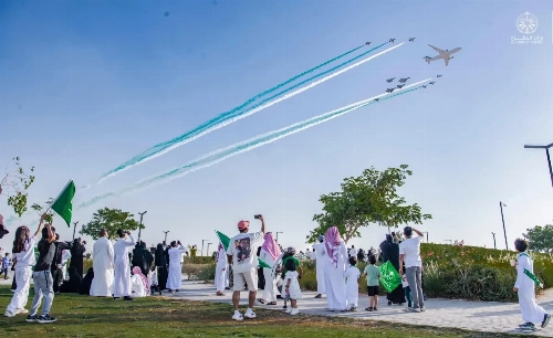 National Day air shows will begin in Jeddah on Friday and conclude in Al-Khobar RIYADH — The Ministry of Defense announced the dates and locations of air shows to mark the National Day celebrations. The shows will begin in Jeddah and conclude in Al-K