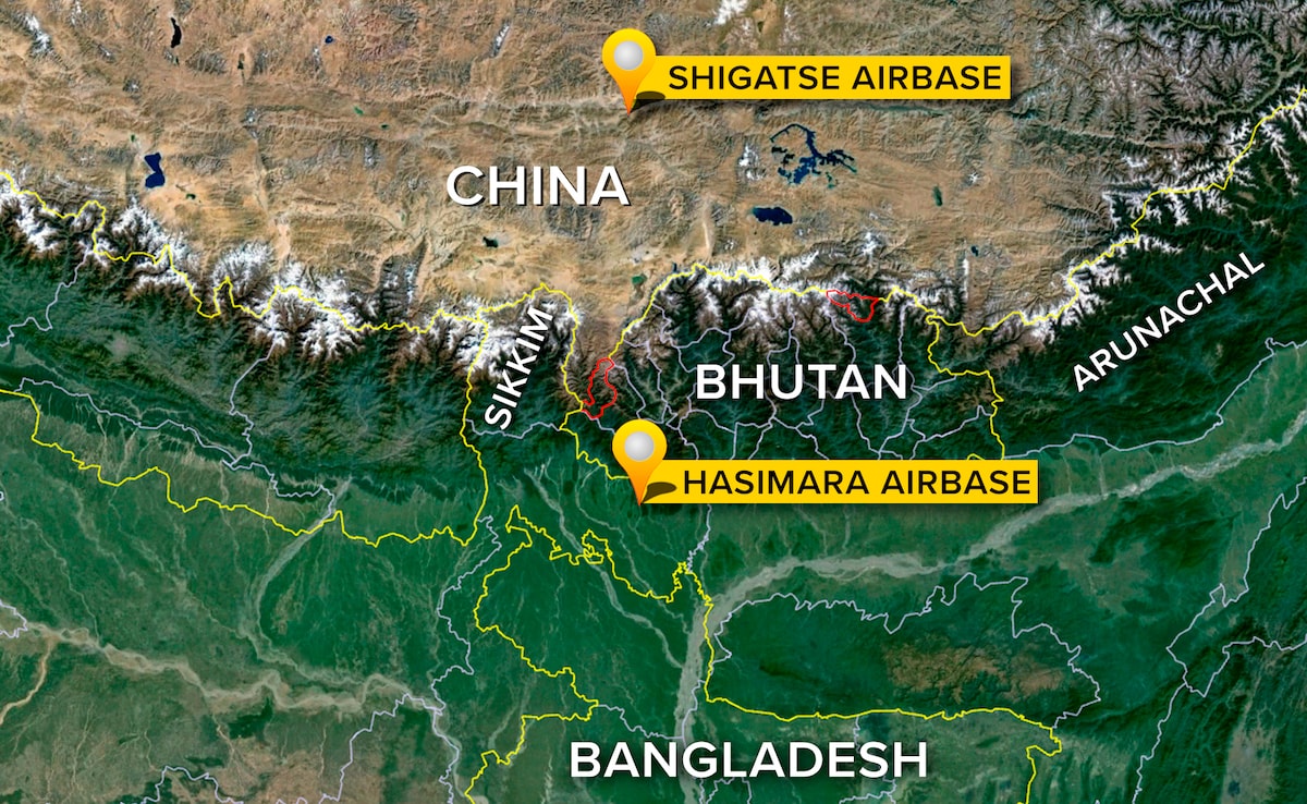 The Shigatse airbase lies less than 300 kilometres from Indias second Rafale airbase in Hasimara, Bengal The Shigatse airbase lies less than 300 kilometres from Indias second Rafale airbase in Hasimara, Bengal