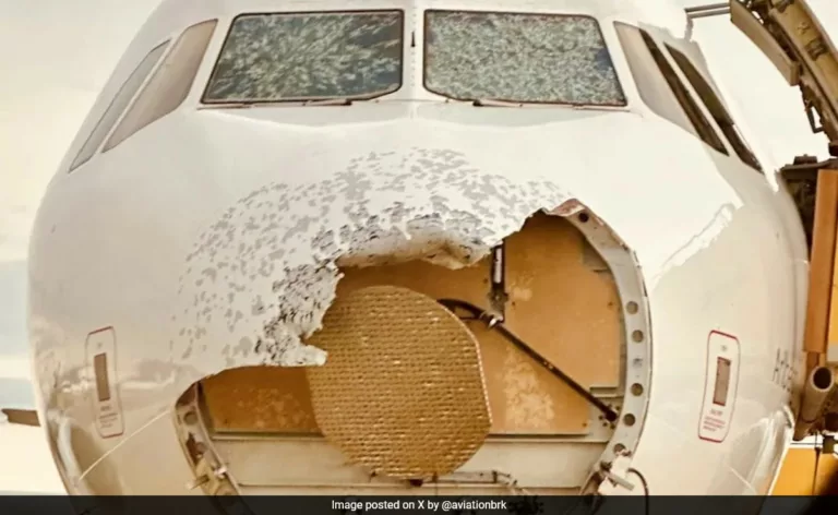 Austrian Airlines Plane Suffers Major Damage To Nose Due To Hailstorm