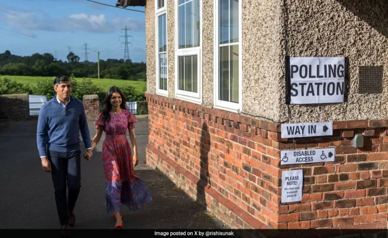 Odds Against Him, UK PM Rishi Sunak Casts Vote With Wife Akshata Murty