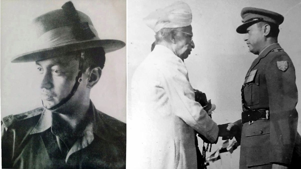 Major General D.S. Thapa, and right, Thapa receiving the Param Vir Chakra Major General D.S. Thapa, and right, Thapa receiving the Param Vir Chakra