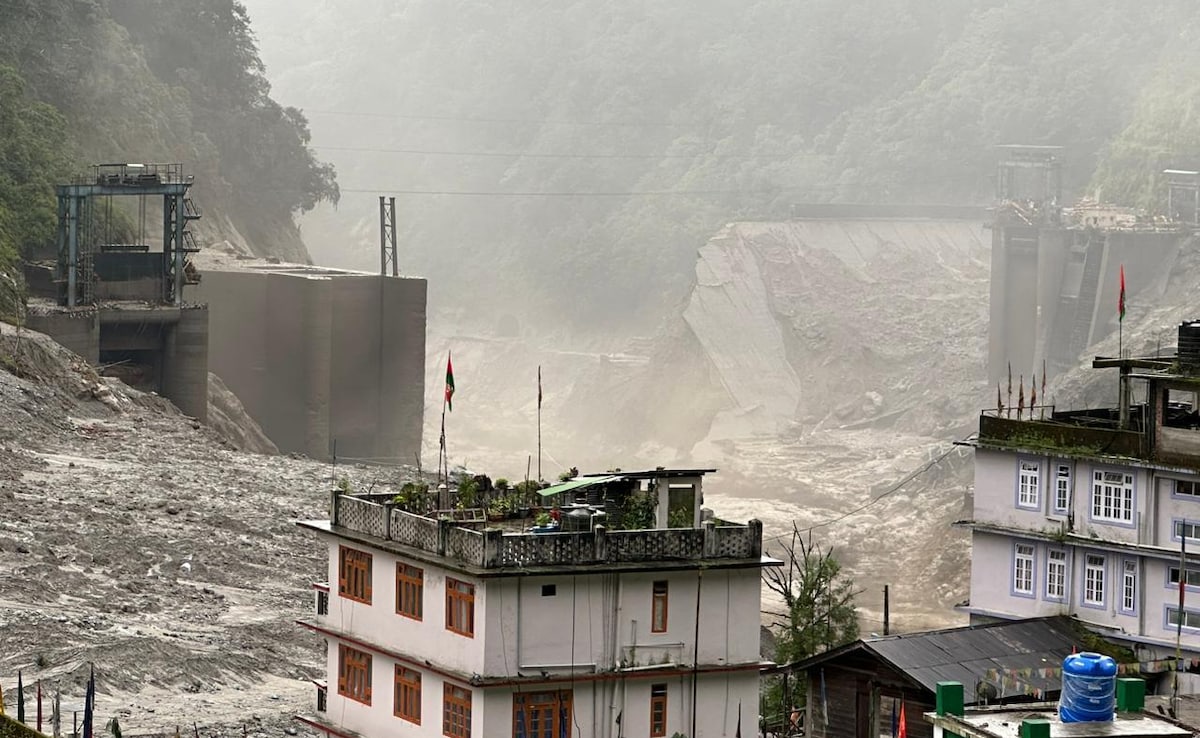 The flash flood of Oct 3, 2023 destroyed Teesta 3 dam at Chungthang The flash flood of Oct 3, 2023 destroyed Teesta 3 dam at Chungthang