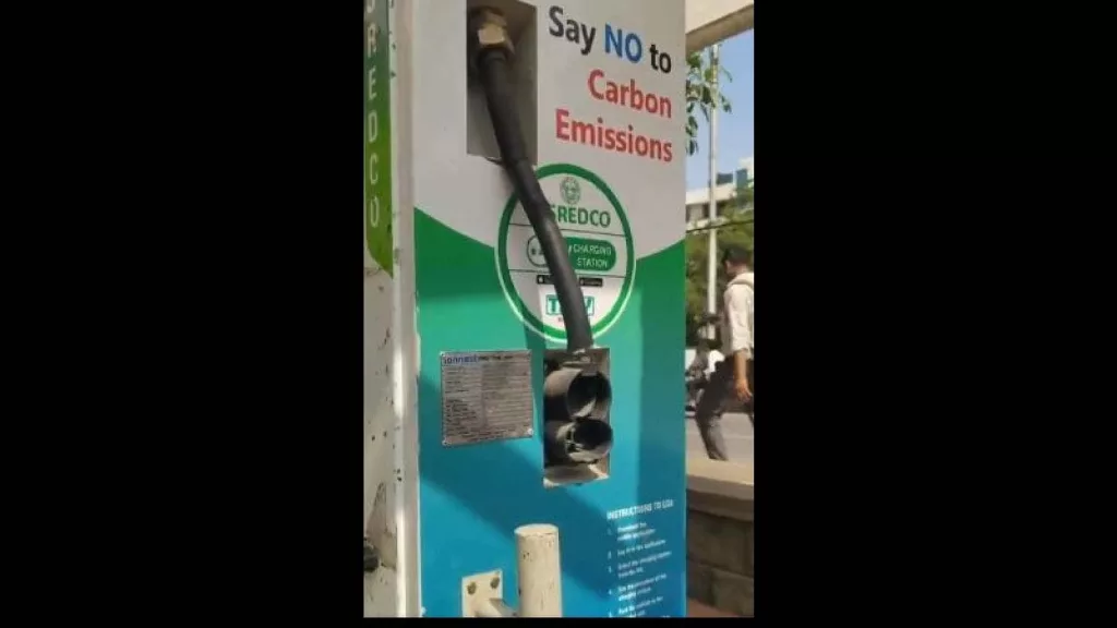 EV charging station damaged in Banjara Hills after theft
