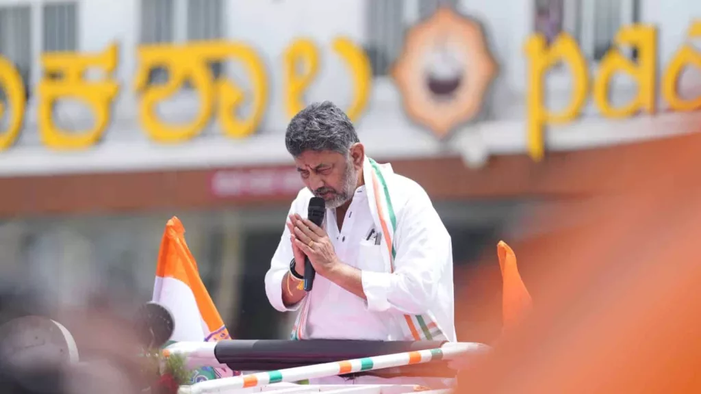 DK Shivakumar visits constituency as CM, gets grand welcome